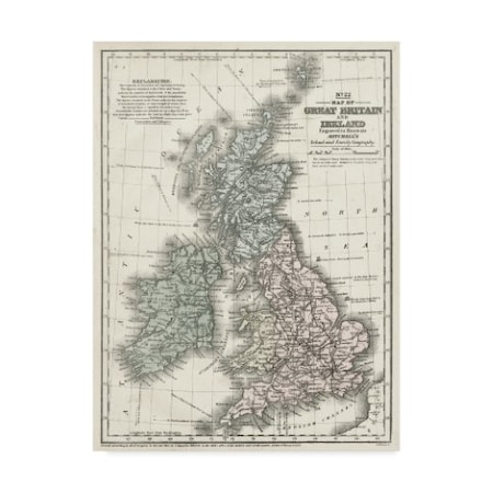Mitchell 'Mitchells Map G Britain And Ireland' Canvas Art,35x47